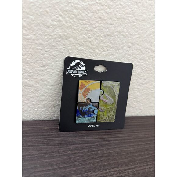 Jurassic Park Logo Puzzle Enamel Pin Set - Picture 3 of 4